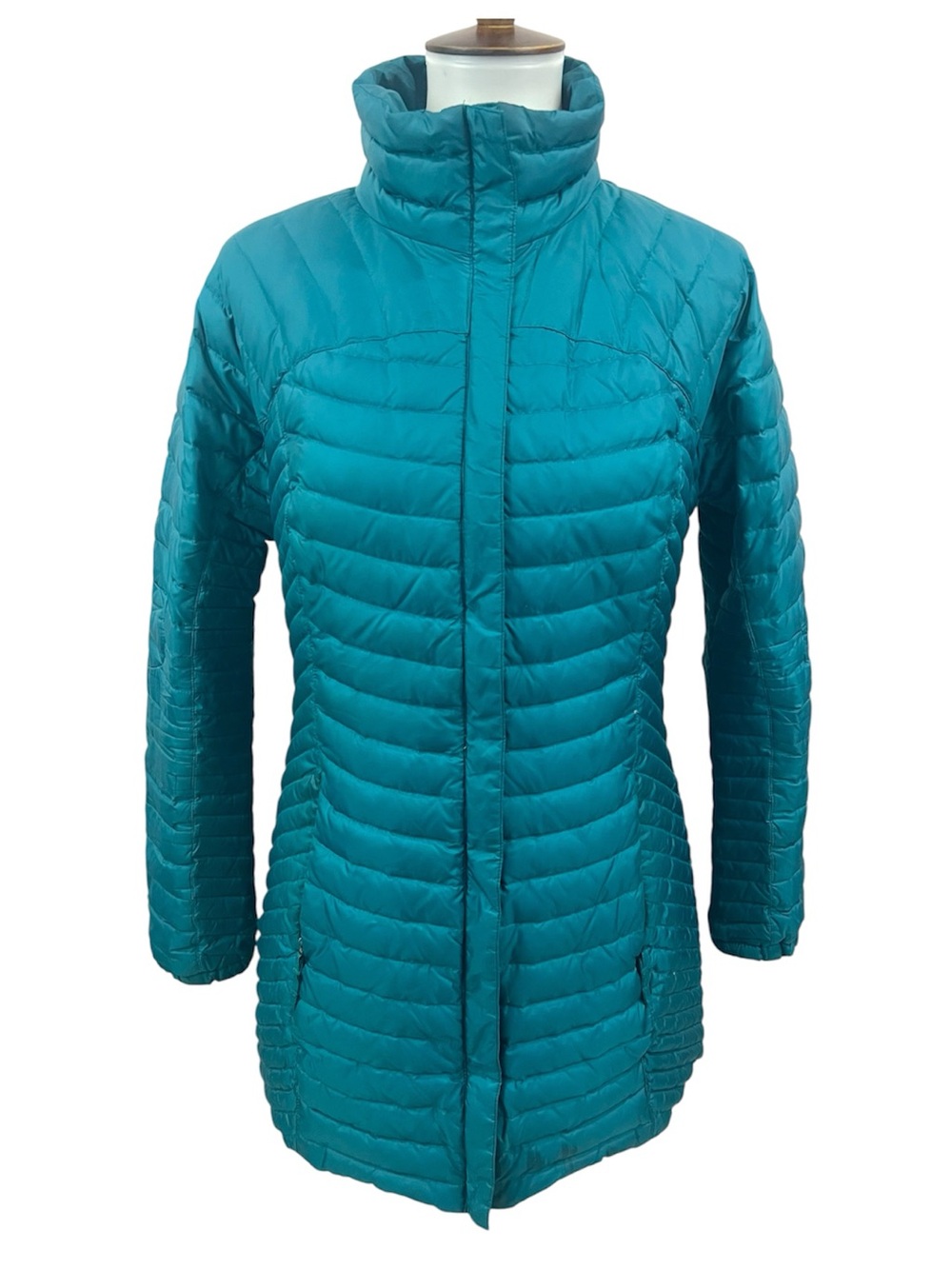 Eddie Bauer Teal Quilted Goose Down Puffer Parka Winter Coat